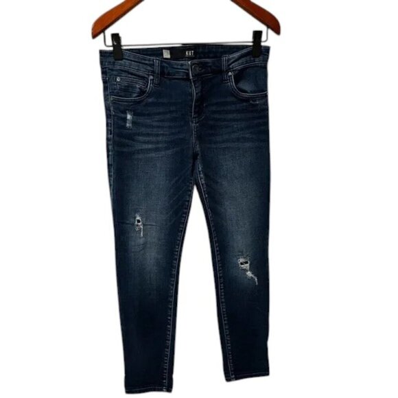 Kut from the Kloth Jeans Catherine Boyfriend Distressed Mid-Rise Women's Size 2 - Picture 1 of 7